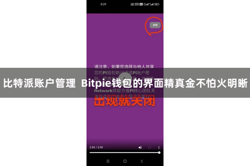 比特派账户管理  Bitpie钱包的界面精真金不怕火明晰